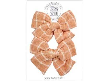 Apricot Grid Double Gauze :: Mini Voyager Pigtail Set Sale